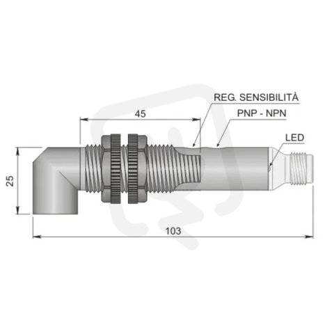 Optoelektronický senzor d18 mm AECO FT18SP-CP50 90 H