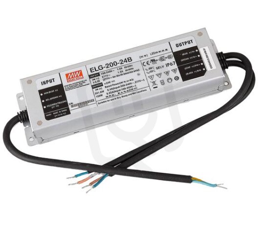 Stmívatelný napěťový zdroj pro LED 200W 12V 16000mA IP65 MEAN WELL ELG-200-12B