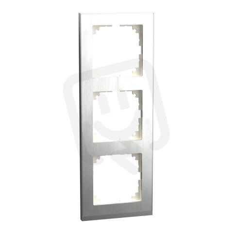 Rámeček Merten M-Pure Decor, trojnásobný, Stainless steel SCHNEIDER MEG4030-3646