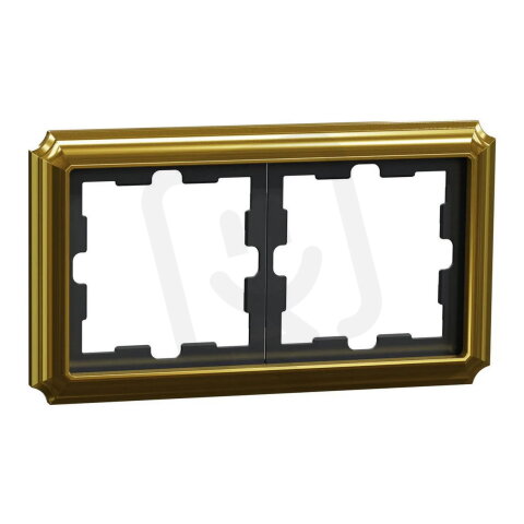 Rámeček Merten D-Antique kovový, dvojnásobný, 24k Gold, kov MEG4020-4741