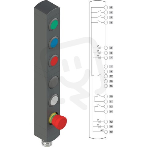 Ovládací jednotka BN 6 prvků (konfigurace A26) IP65 PIZZATO BNAC6ZA26