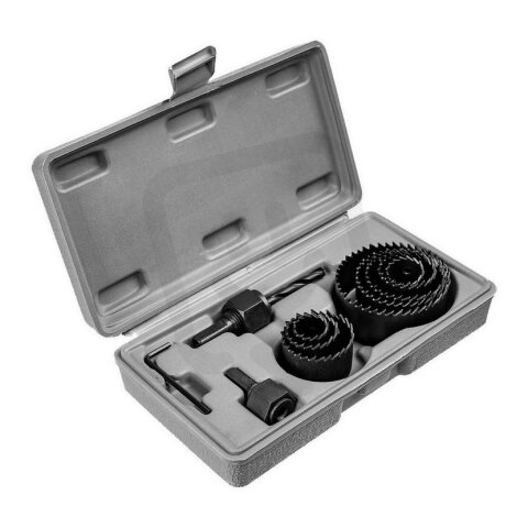 Sada vykružovacích korunek 11 dílů 19-64 mm, plastový box RICHMANN PC8251