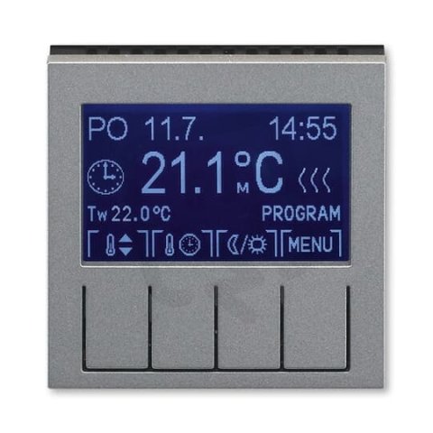 Termostat pokojový programovatelný 3292H-A10301 69 ocelová/kouř. černá Levit ABB