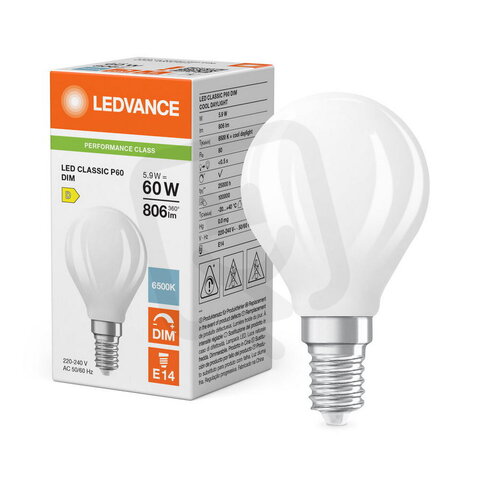 Světelný zdroj LED CLASSIC P DIM P 5.9W 865 Frosted E14 LEDVANCE 4099854778445