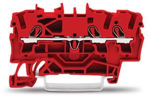 3vodičová průchozí svorka, 2,5mm2, Vhodná pro aplikace Ex e II, červená