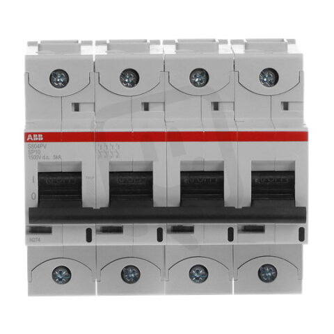 S804PV-SP10 jistič 4P pro fotovoltaiku 10A 5kA 1500V DC ABB 2CCF019622R0001