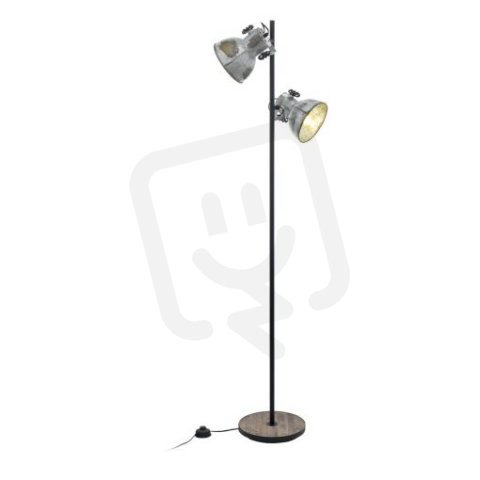 Stojací svítidlo BARNSTAPLE dřevo/použitý zinek/černá 80W IP20 EGLO 49722