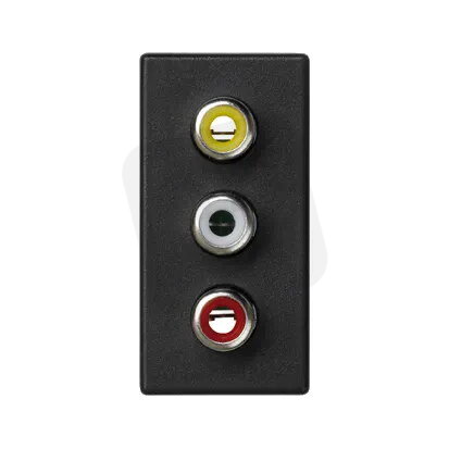 Kryt K45 3× RCA (CINCH) 45×22,5mm grafitově-šedá KONTAKT SIMON K105B/14