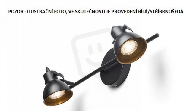 ROSITA II nástěnná bílá/stříbrnošedá 230V LED GU10 2x9W RENDL R12509