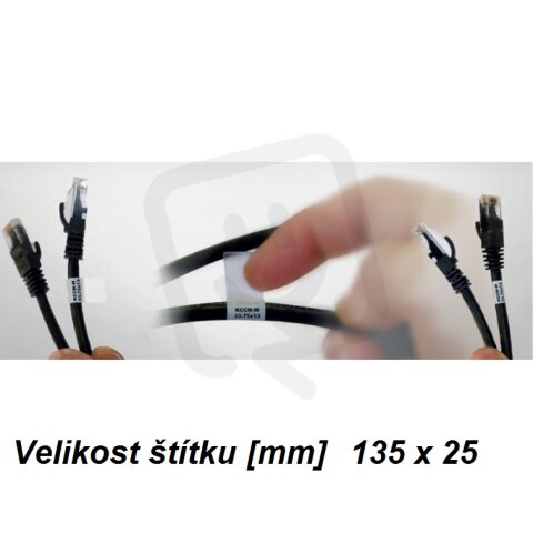 Štítek lepicí na kabel KCCM-W 135x25 bílý - bez popisu (4ks štítků) G0808853