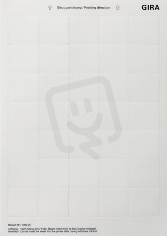 Popisovací archy 38x36 mm GIRA 108900