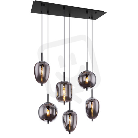 Závěsné svítidlo BLACKY černá 6xE14, max. 40W 230V GLOBO 15345-6