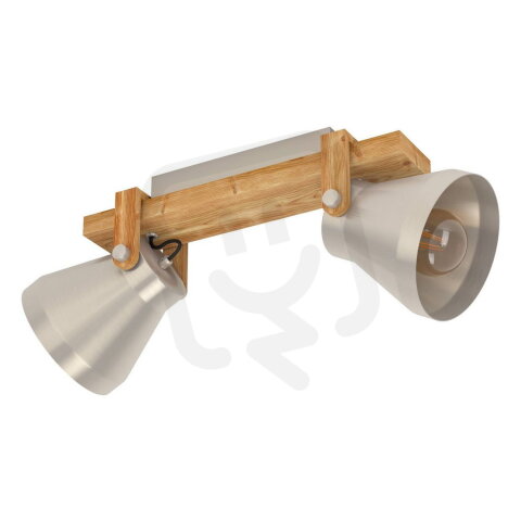Bodové svítidlo CAWTON 2xE27 matná ocel/rustikal 2X40W IP20 EGLO 43949