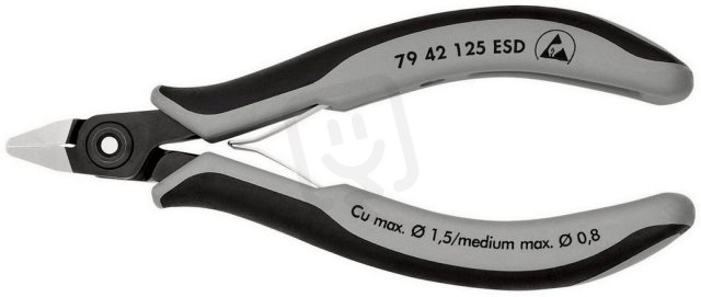 Přesné boční štípací kleště na elektroniku ESD 125 mm KNIPEX 79 42 125 ESD
