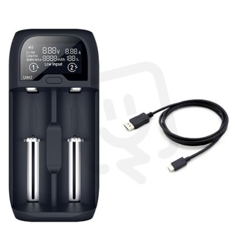 Nabíječka baterií Li-Ion LiFePO4 Ni-MH/CD AA, AAA 18650 2000mA LCD displej DN27