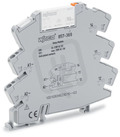 Reléový modul, vstupní jmenovité napětí AC/DC 24-230 V, 1 přepínací kontakt
