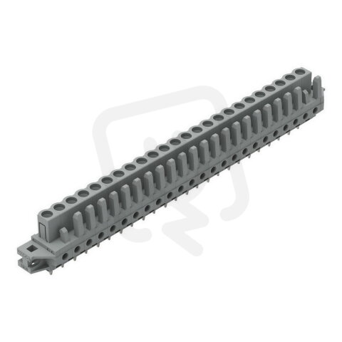 Pružinová svorkovnice THT rovná 5 mm šedá 24pól. WAGO 232-154/031-000