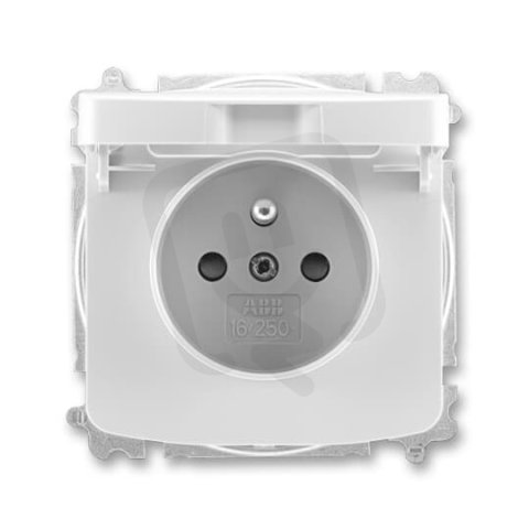 ABB TANGO Zásuvka chráněná s clonkami s víčkem bezšroubová šedá 5519A-A02397 S