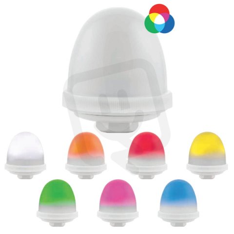 Svítidlo signální OVOLUX LED RGB 12/24V ACDC IP66 1/2'' NPT světle šedá 30107