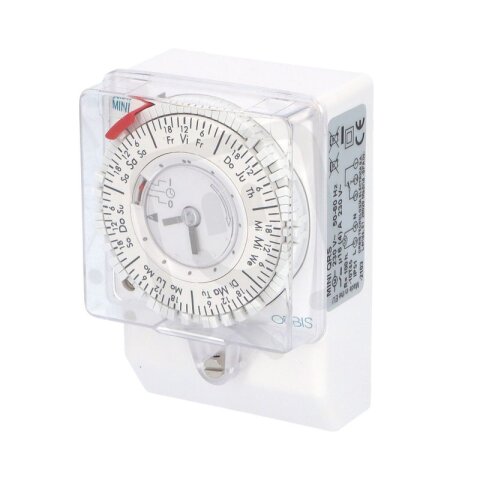 Spínací hodiny ORBIS MINI QRS analog. týdenní 108x72 se zálohou na PANEL/lištu