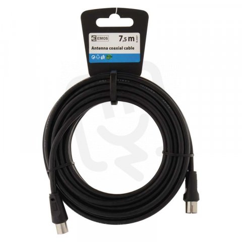 Anténní koaxiální kabel ČERNÝ 7,5M Emos SL3007