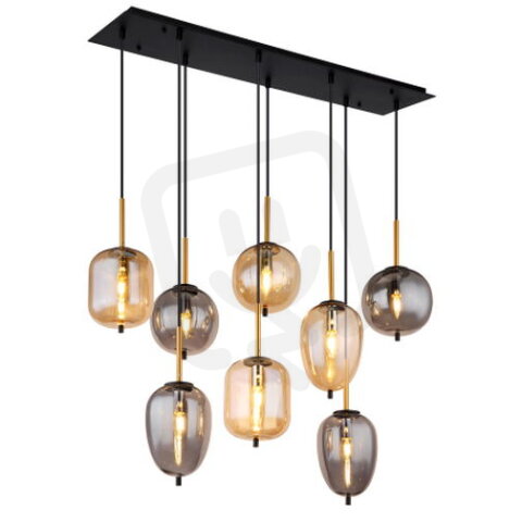 Závěsné svítidlo BLACKY černá 8x E14 40W 230V GLOBO 15345-8A
