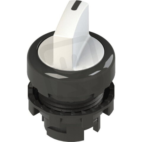 Přepínač krátká páka, d22mm, 2, bílá, plast, černá, IP67 PIZZATO E21SE12AVA21AB