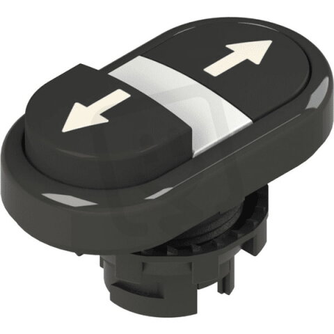 Dvojité tlačítko d22mm, plast, černá, IP67 PIZZATO E21PDSL1AAAB