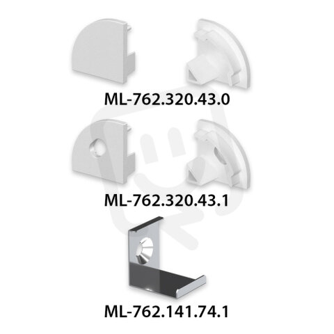 Koncovka bez otvoru pro RF, 1ks MCLED ML-762.320.43.0