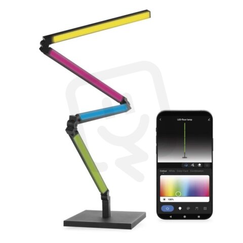 GoSmart LED stojací lampa, černá, 175 cm, teplá bílá, RGBIC WiFi EMOS ZCW34BR