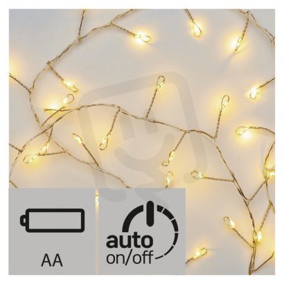 LED vánoční řetěz nano - ježek, 2,4m, teplá bílá, časovač