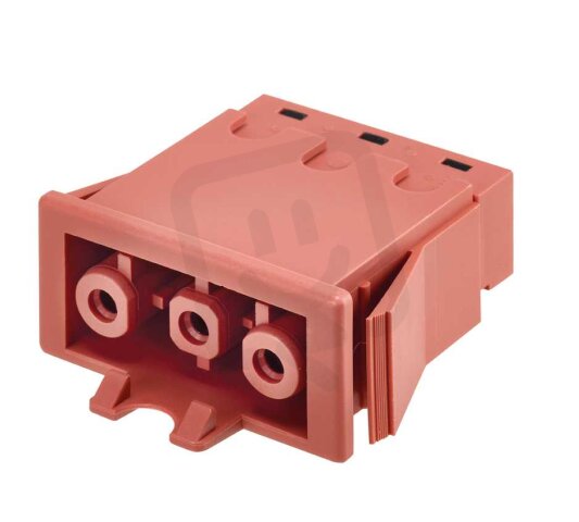 Zásuvka (samice) GESIS 3-pólový konektor 16A 250V červený KONTAKT SIMON CR0001/6