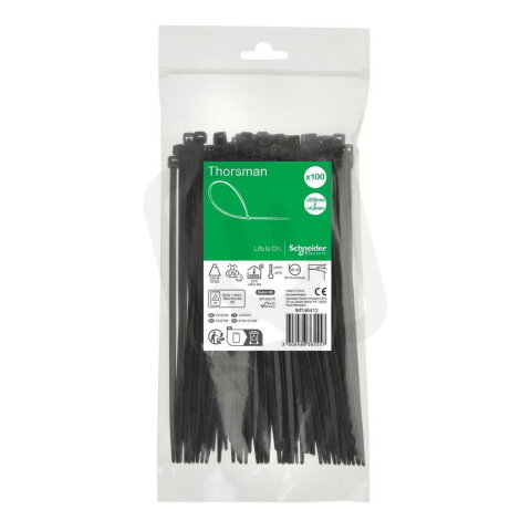 Stahovací páska, Thorsman, 200x4.8, černá, balení 100 ks SCHNEIDER IMT46412