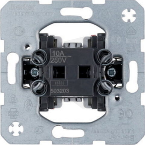 Kolébkové tlačítko řaz. 1/1, 10A, 250V, NO + NC, modul přístroje HAGER WDE503203
