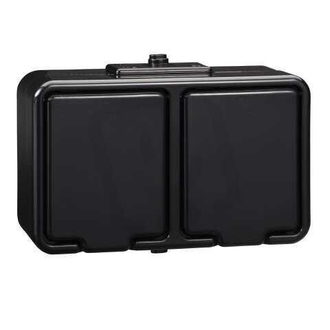 Schneider E072120 Serie C, Nt 230H-Černá, Zásuvka dvojnásobná16A/230V 2x2P+PE