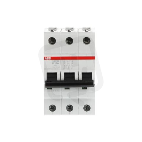 S203M-K16 3 fázový jistič 16 A char. K 10kA ABB 2CDS273001R0467