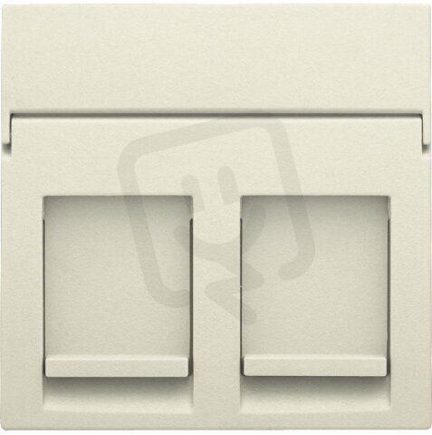Středový kryt datazásuvky 2xRJ s krytem-CREAM NIKO 100-65200