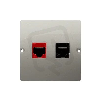Telefonní zásuvka RJ12 + počítačová zásuvka RJ45 kat. 5e, Satén BM5T.02/29