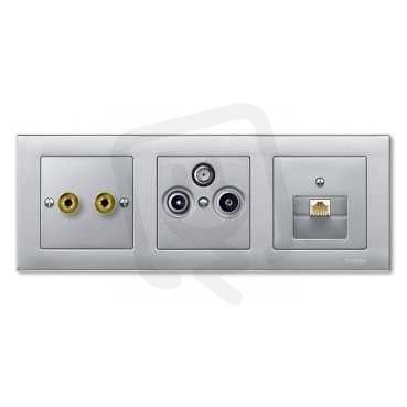 Merten Centrální deska 1xRJ45 System M Aluminium SCHNEIDER MTN298360