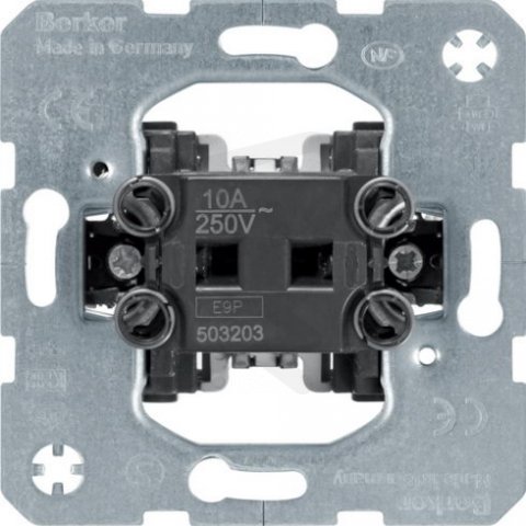 Kolébkové tlačítko řaz. 1/1, 10A, 250V, NO + NC, modul přístroje BERKER 503203