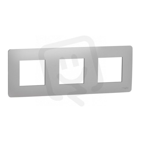 Krycí rámeček NOVÁ UNICA STUDIO trojnásobný, Aluminium SCHNEIDER NU200630