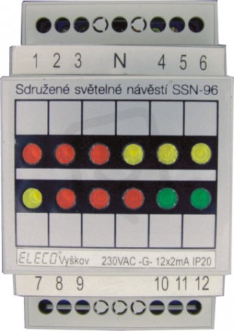 Sdružené světelné návěstí SSN-DIN-96 4R,8Y 230AC Eleco VEP CZ 1005798