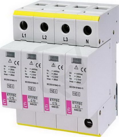 Svodič přepětí  ETITEC C T2 440/20 4+0 síť IT ETI 002440407
