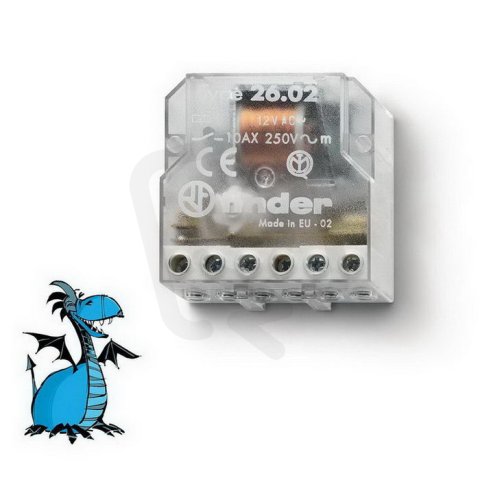 Impulsně ovládaný spínač, 2Z/10A, 12V AC FINDER 26.02.8.012.0000