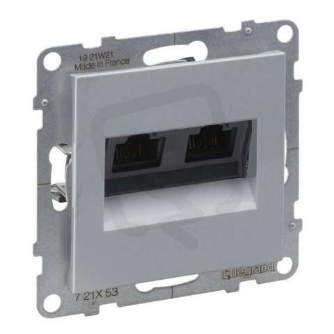 LEGRAND SUNO HLINÍK DATOVÁ ZÁSUVKA DVOJITÁ 2X RJ45 CAT.6, UTP NESTÍNĚNNÁ, LCS3