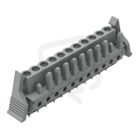Pružinová svorkovnice THT rovná 5 mm šedá 11pól. WAGO 232-141/039-000