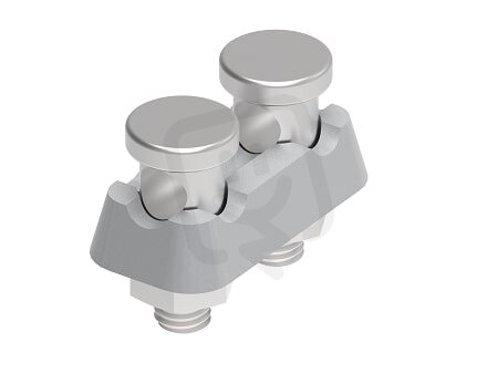 Připojovací úchytka dvojitá na drát 8/10mm, materiál V4A GROMTOR 126115