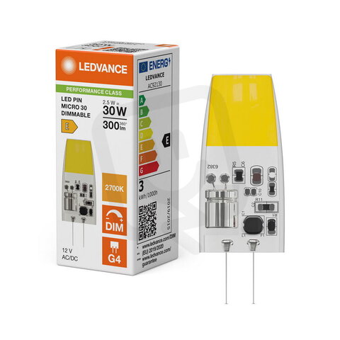 Světelný zdroj LED PIN MICRO 12V P 2.5W 827 Clear G4 LEDVANCE 4099854762321