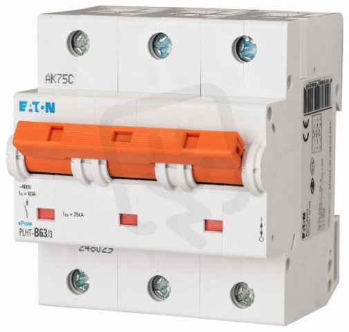 Eaton 248047 Jistič PLHT, char D, 3-pólový, Icn=25kA, In=63A PLHT-D63/3