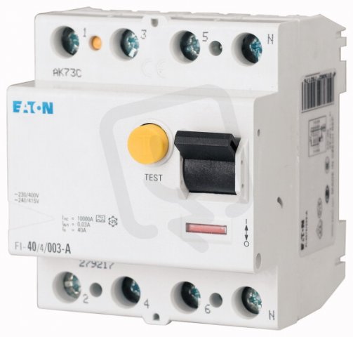 Eaton 279200 Proudový chránič 4 pól, In=40A, Idn=0.03A FI-40/4/003